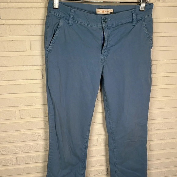 Tory Burch Blue Corduroy Cotton Stretch Skinny Pants, Women’s Size 25 - Picture 2 of 9